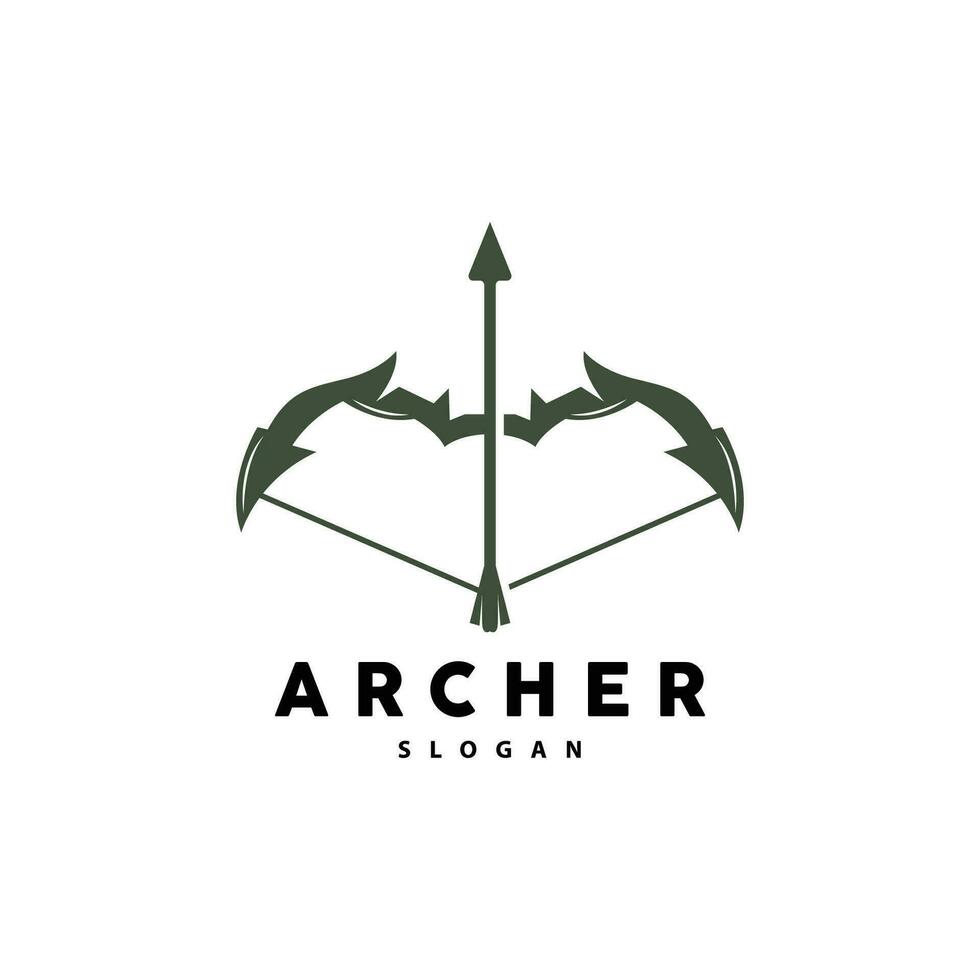 arquero logo, tiro al arco flecha vector, elegante sencillo minimalista diseño, icono símbolo ilustración modelo vector
