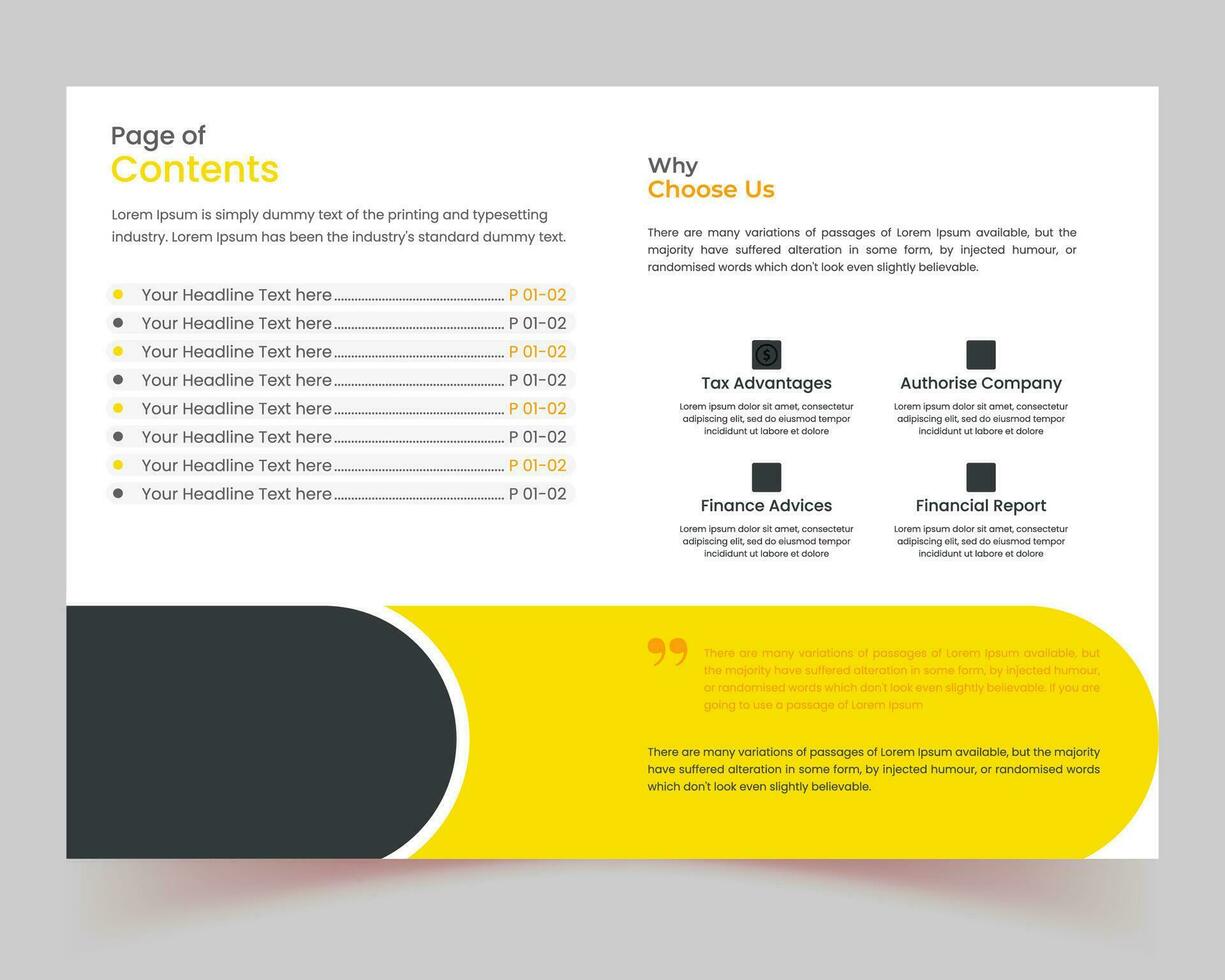 Professional company profile brochure multipage design, book, a4, company profile set, cover, annual report, brochures, flyer set, presentations, leaflet, magazine vector