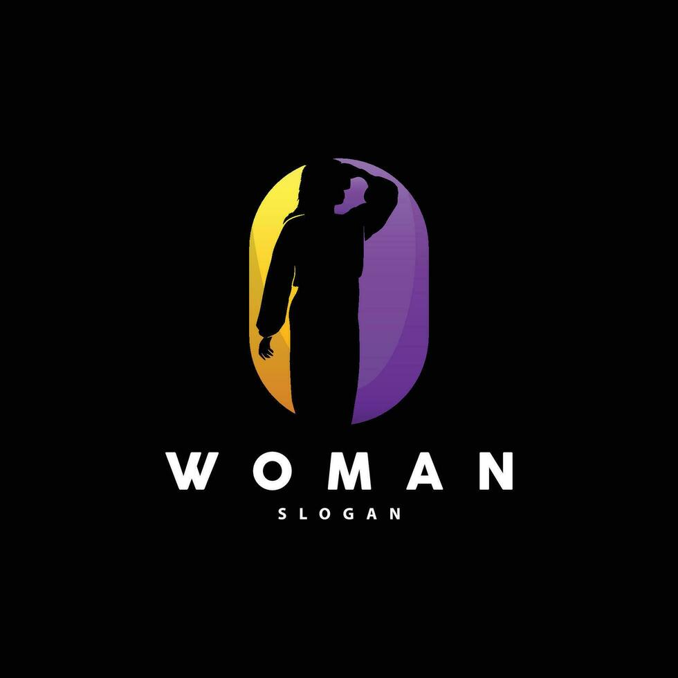 Woman Logo, Wellness Girl Photo Pose Vector, Beauty And Elegance Design, Template, Illustration, Silhouette vector
