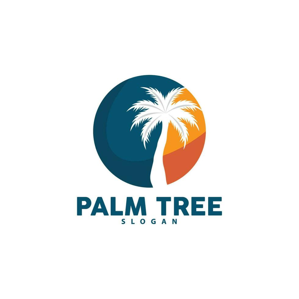 palma árbol logo, playa vector, verano diseño, silueta símbolo ilustración vector