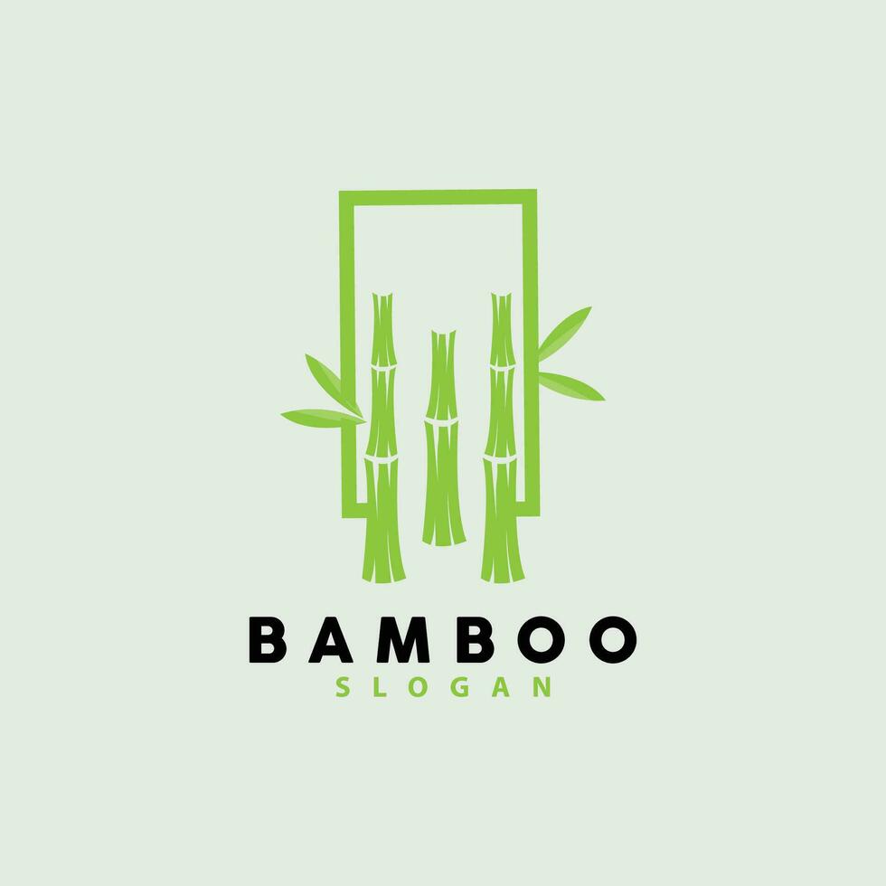 bambú logo, verde plantas vector, sencillo minimalista diseño, ilustración modelo vector