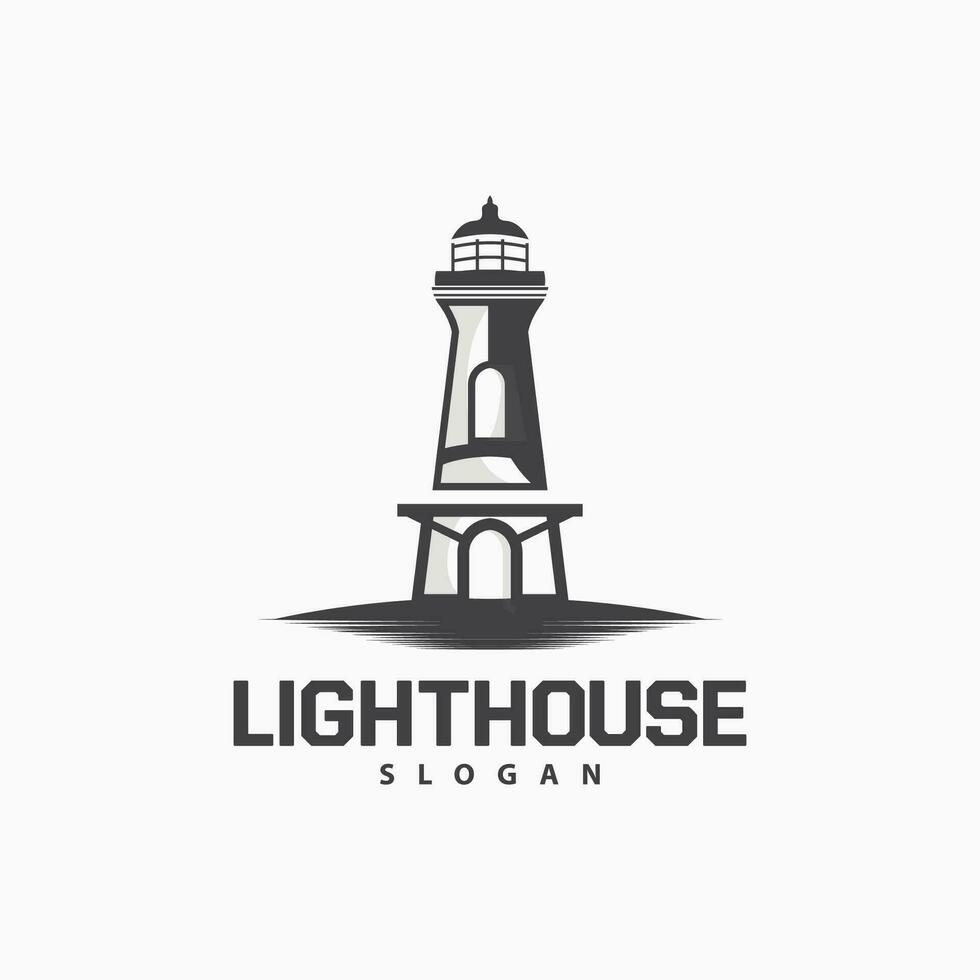 Lighthouse Logo, Sea Tower Vector, Template Design, Illustration Simple Minimalist vector