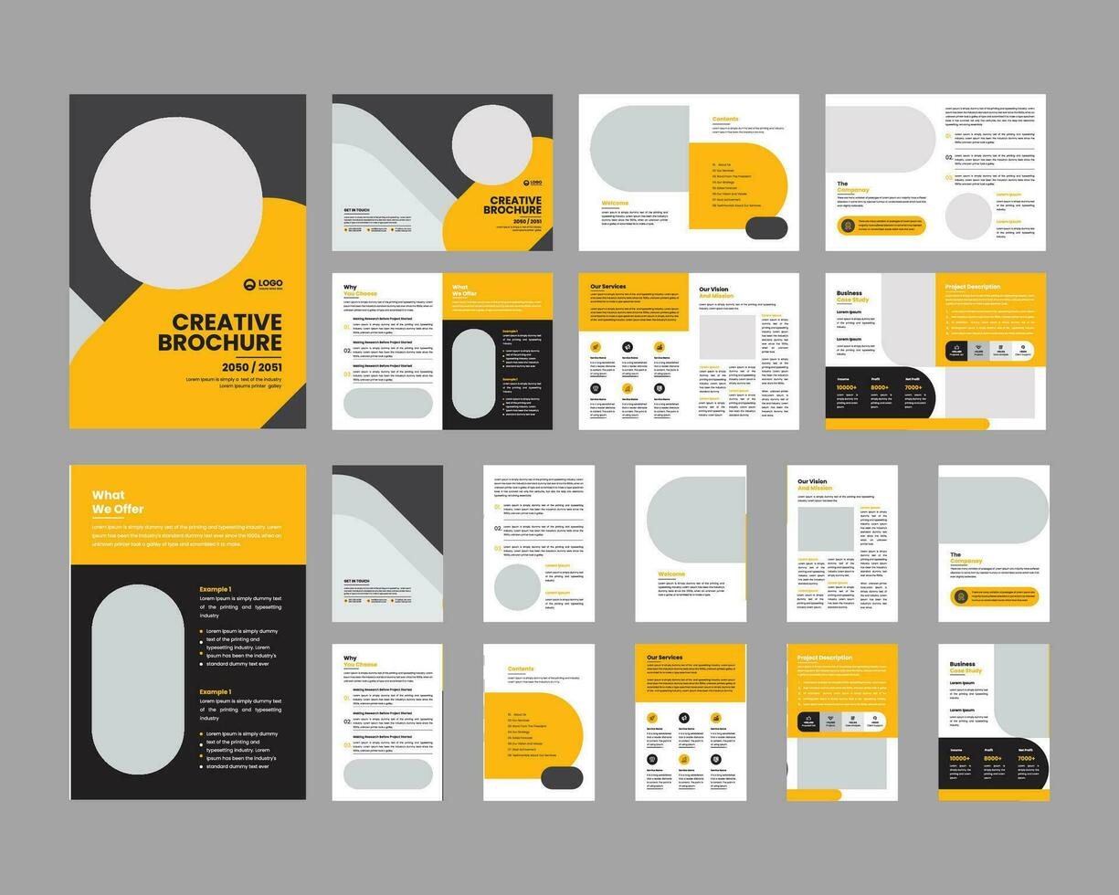 Professional corporate business brochure, Creative Business, multi-page design, booklet template, flyer design, Use it business presentations, book cover, modern abstract design vector