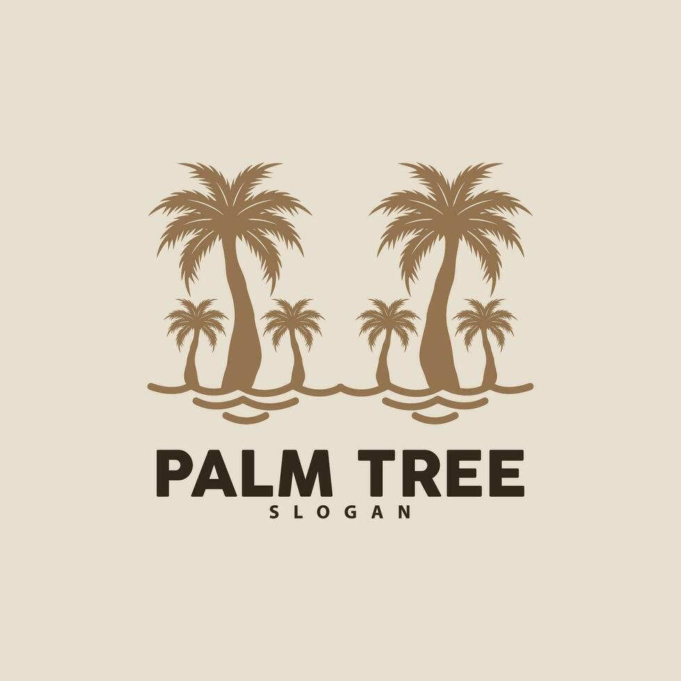 Palm Tree Logo, Beach Vector, Summer Design, Silhouette Symbol Illustration vector
