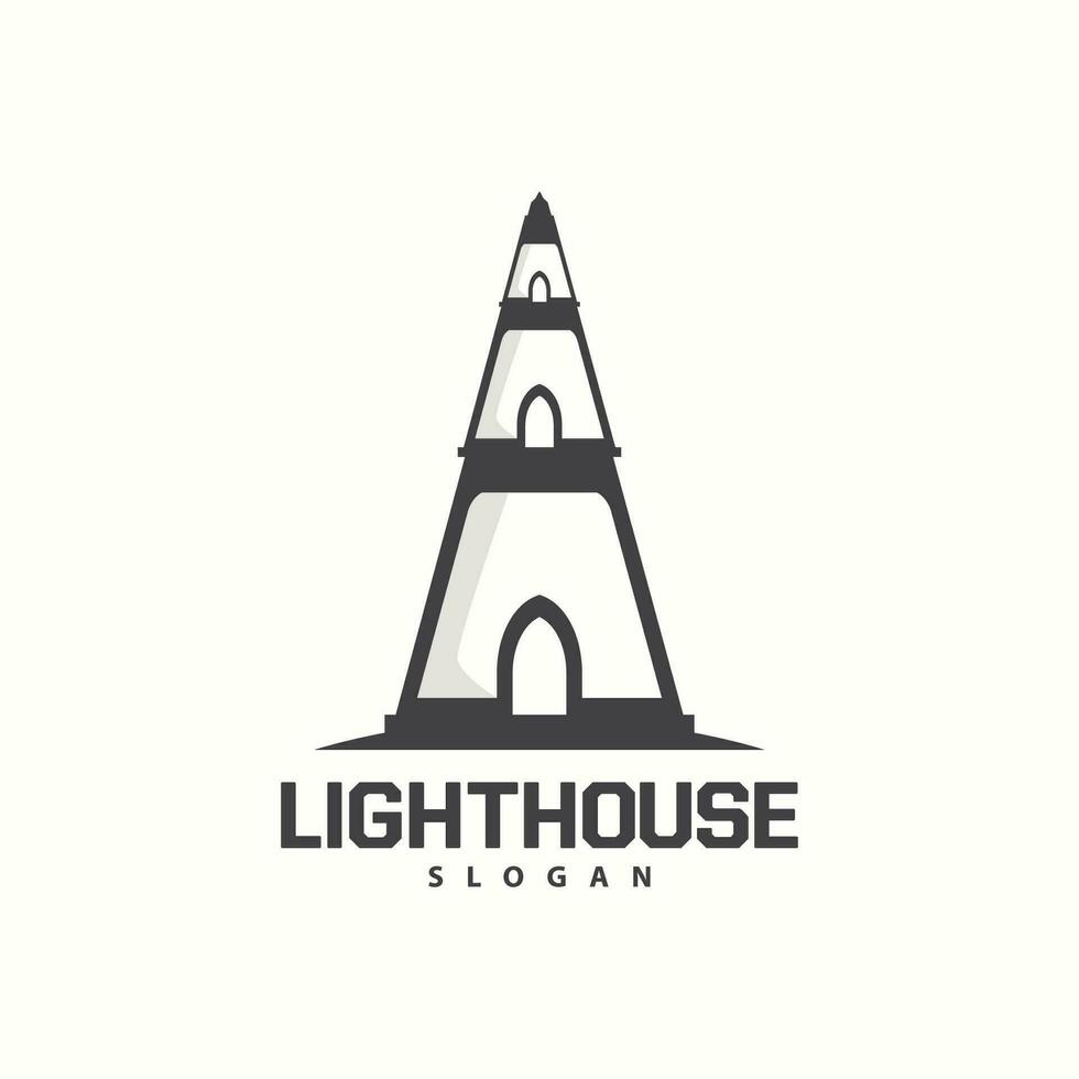 Lighthouse Logo, Sea Tower Vector, Template Design, Illustration Simple Minimalist vector