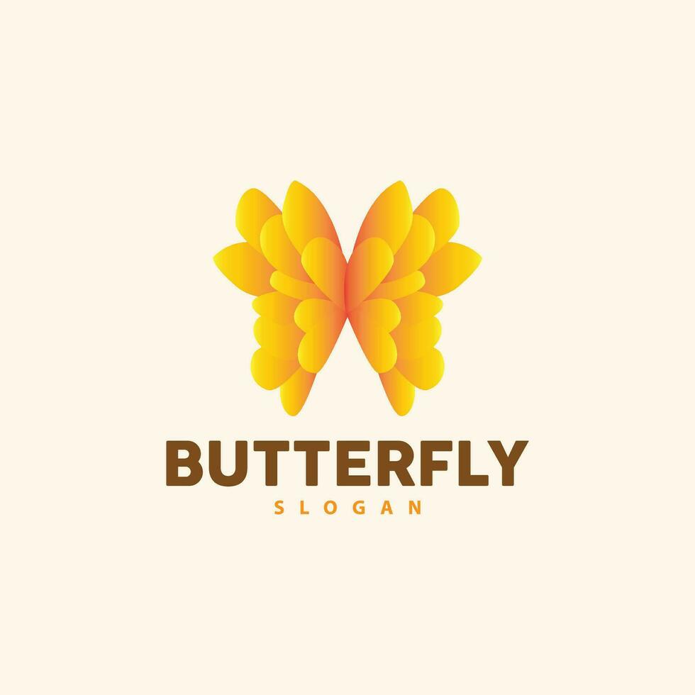 Butterfly Logo Design, Beautiful Flying Animal, Company Brand Icon Illustration, Screen Printing, Salon vector