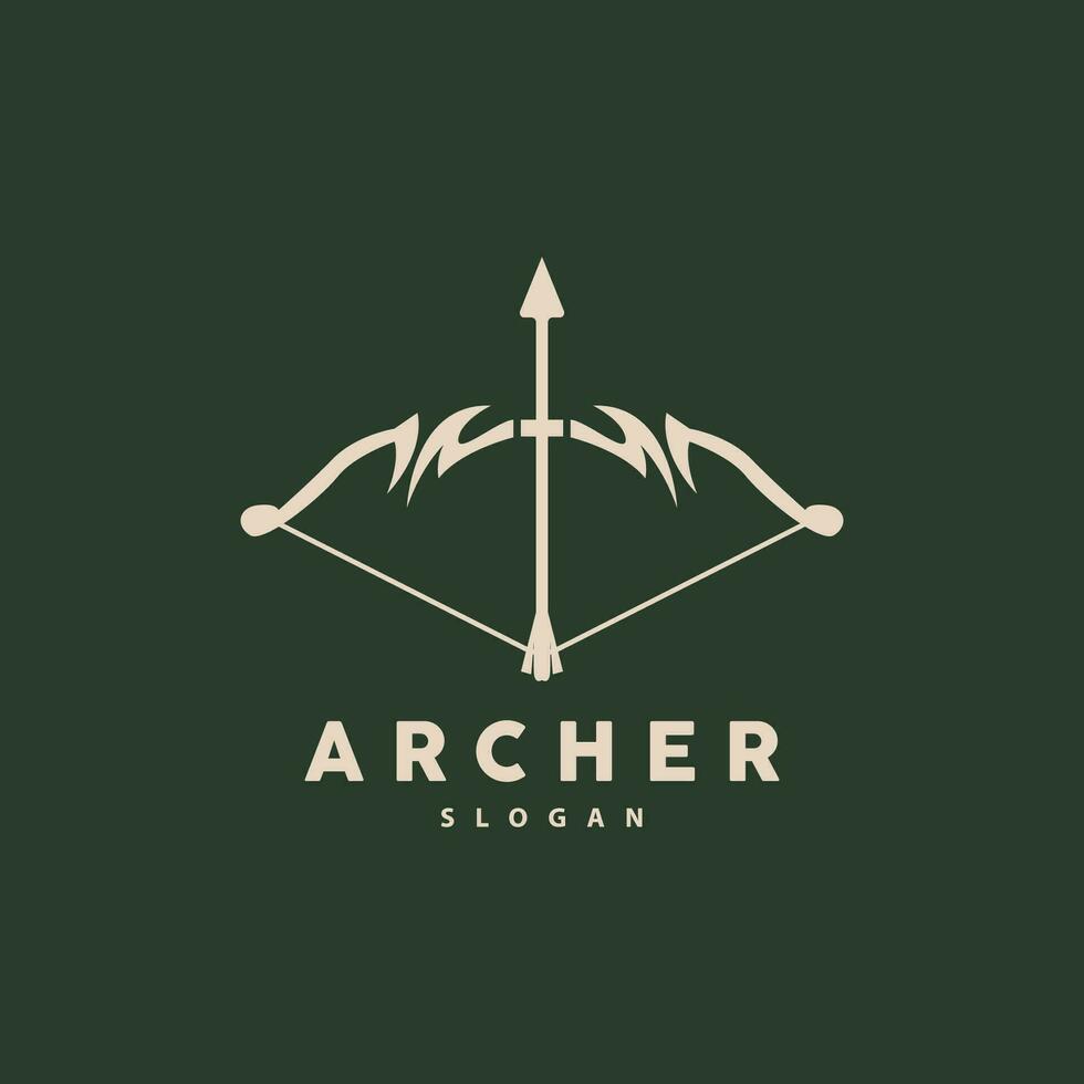 arquero logo, tiro al arco flecha vector, elegante sencillo minimalista diseño, icono símbolo ilustración modelo vector