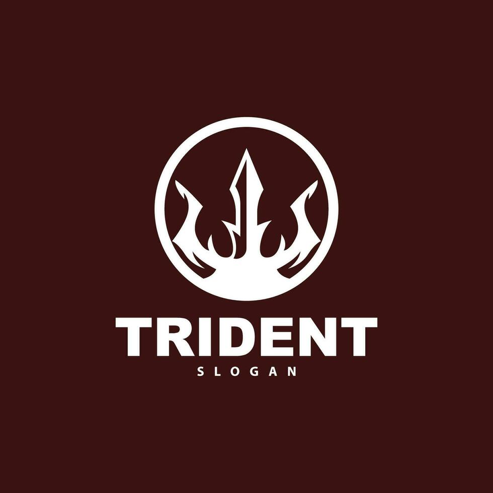 tridente logo, vector magia lanza de Poseidón Neptuno, tritón Rey diseño, modelo icono marca ilustración