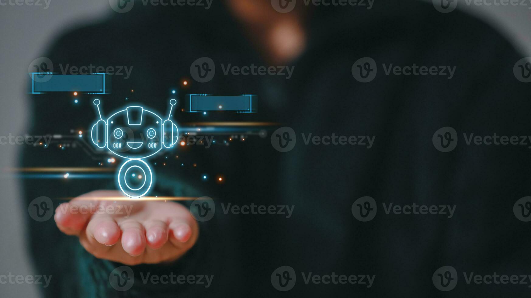Chatbot are assistant conversation for provide access to data growth of business in online network, Robot application and global connection, AI, Artificial intelligence. photo