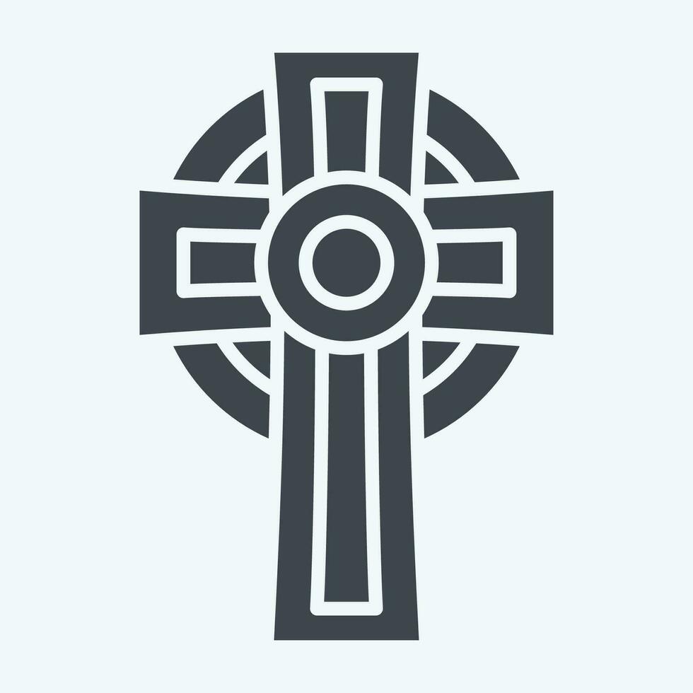 Icon Cross. related to Celtic symbol. glyph style. simple design editable. simple illustration vector