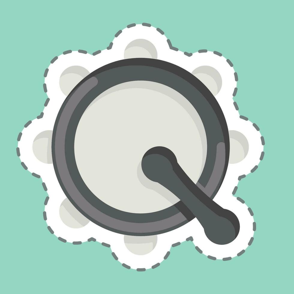 Sticker line cut Bodhran. related to Celtic symbol. simple design editable. simple illustration vector
