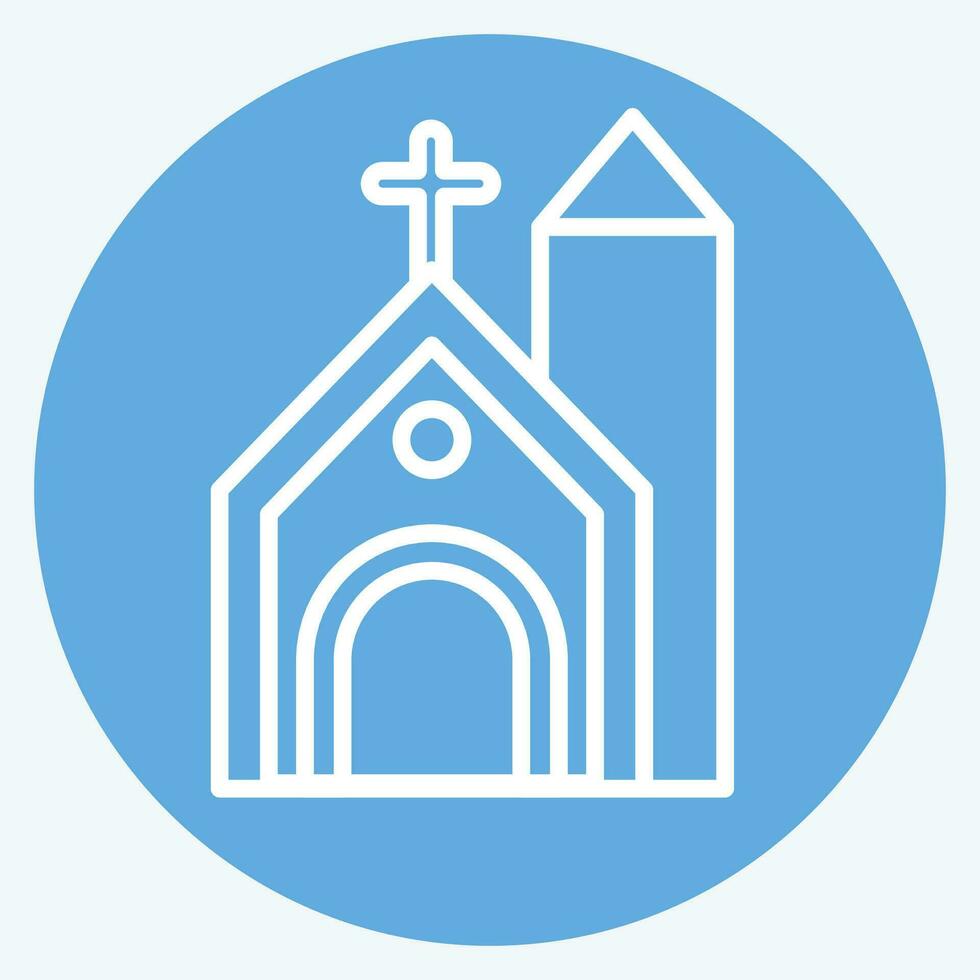 icono iglesia. relacionado a céltico símbolo. azul ojos estilo. sencillo diseño editable. sencillo ilustración vector
