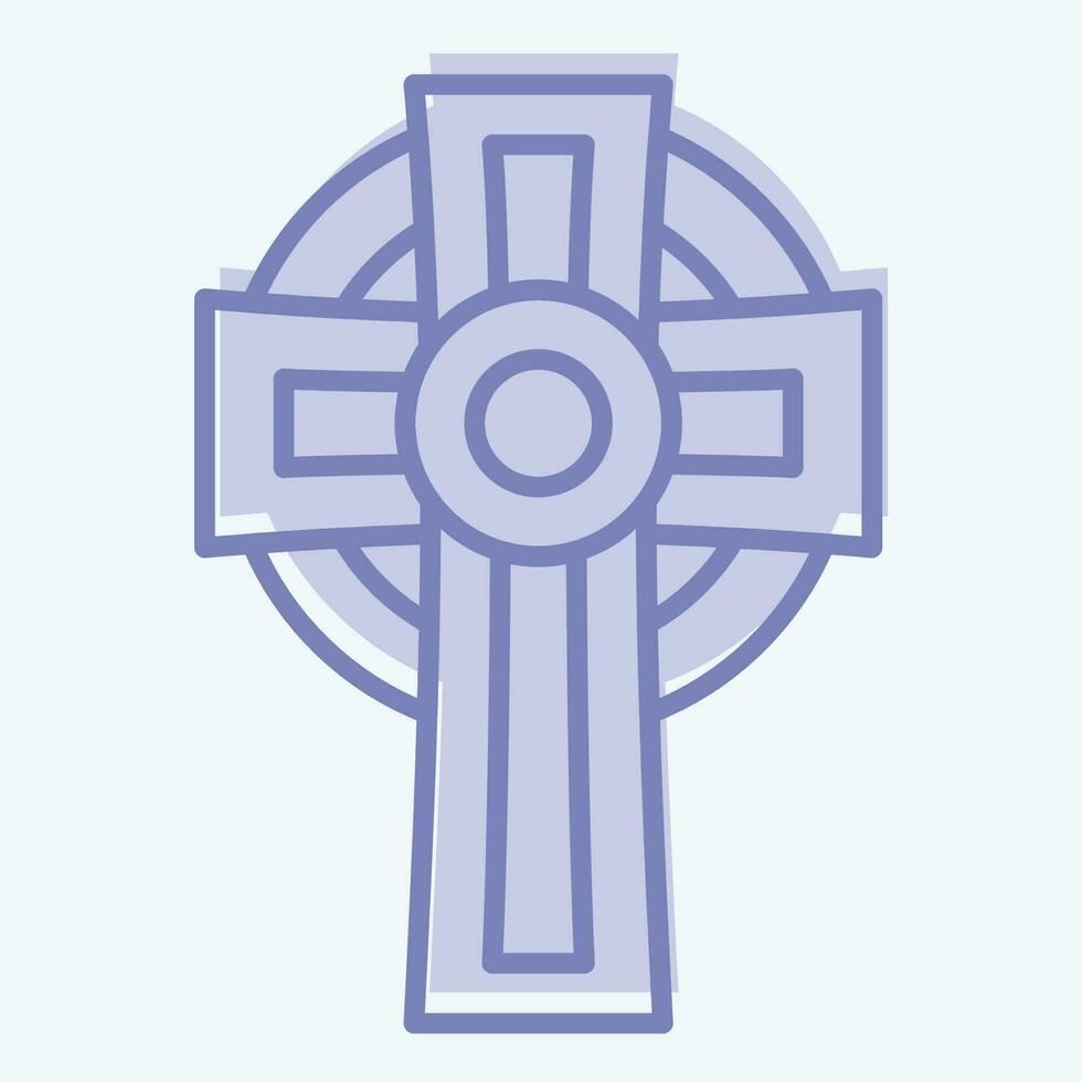 Icon Cross. related to Celtic symbol. two tone style. simple design editable. simple illustration vector
