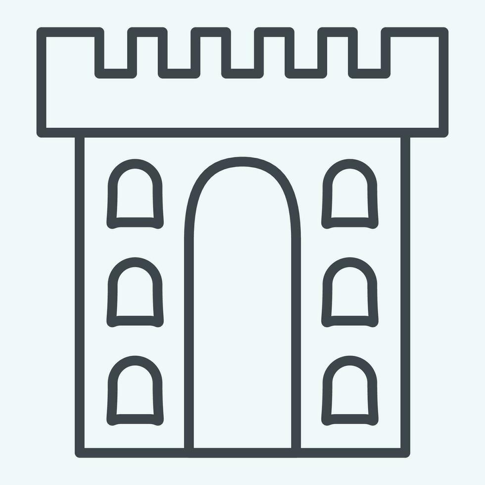 Icon Castle. related to Celtic symbol. line style. simple design editable. simple illustration vector