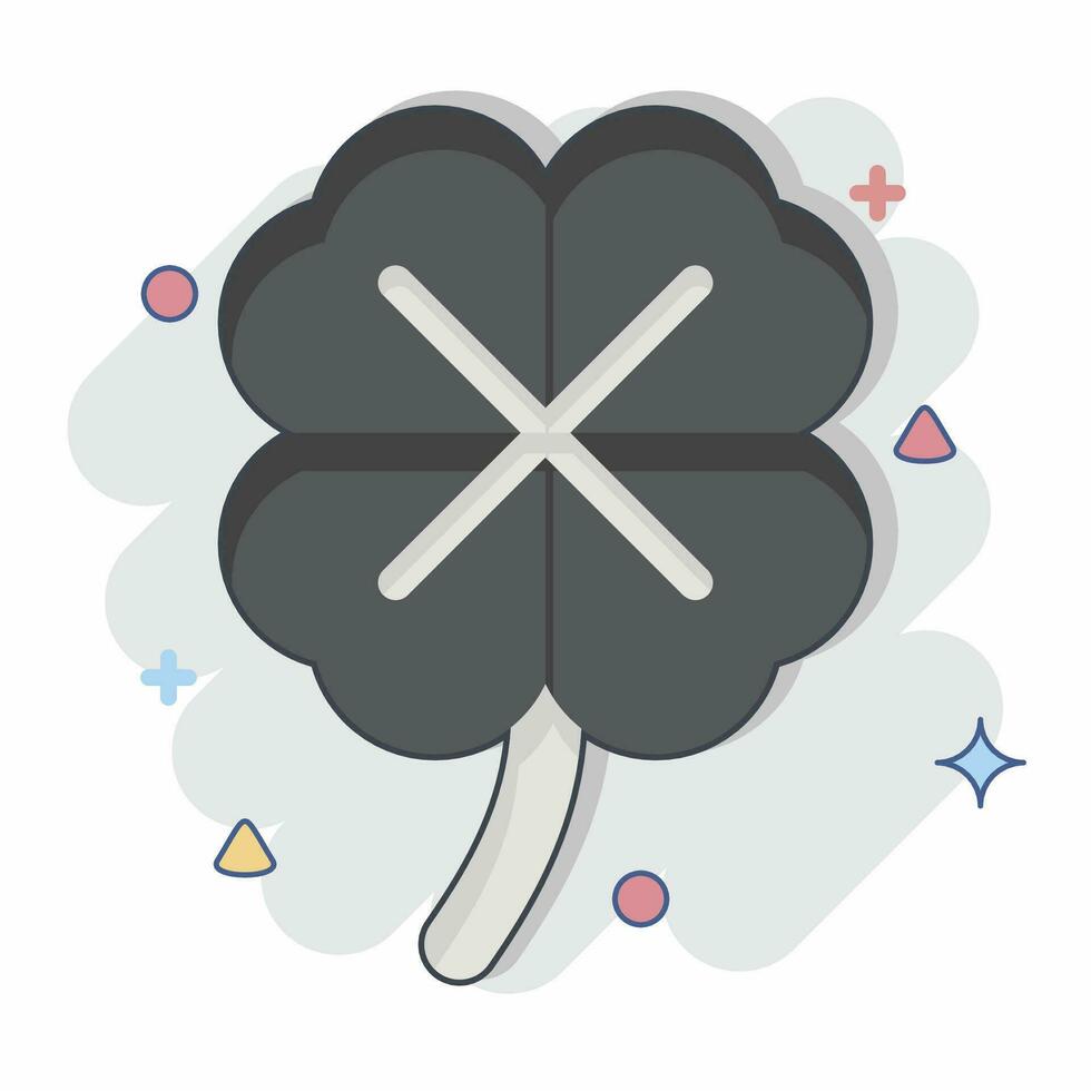 Icon Clover. related to Celtic symbol. comic style. simple design editable. simple illustration vector