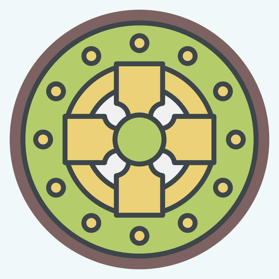 Icon Coin. related to Celtic symbol. color mate style. simple design editable. simple illustration vector
