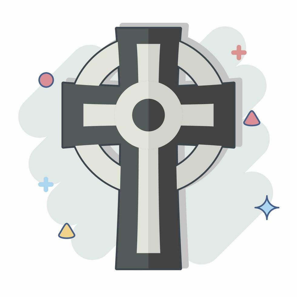 Icon Cross. related to Celtic symbol. comic style. simple design editable. simple illustration vector