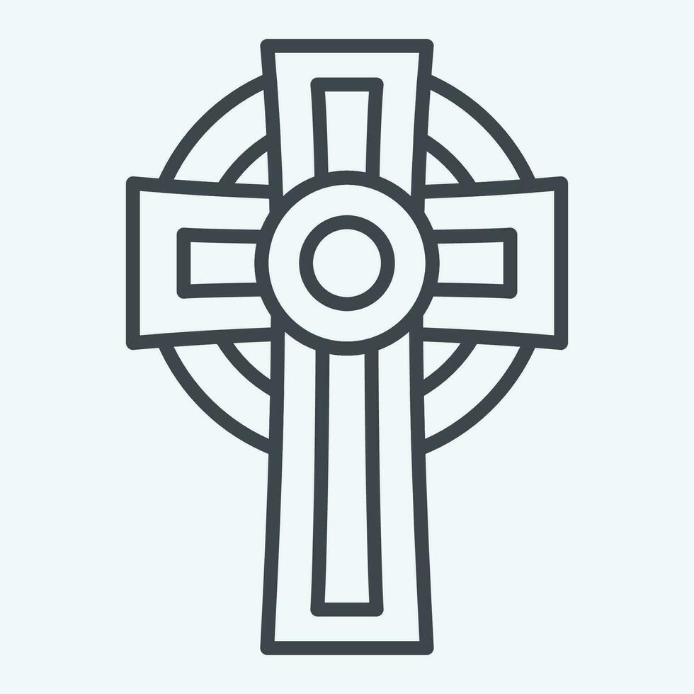 Icon Cross. related to Celtic symbol. line style. simple design editable. simple illustration vector