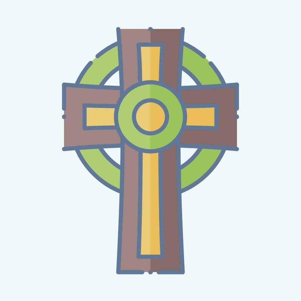 Icon Cross. related to Celtic symbol. doodle style. simple design editable. simple illustration vector
