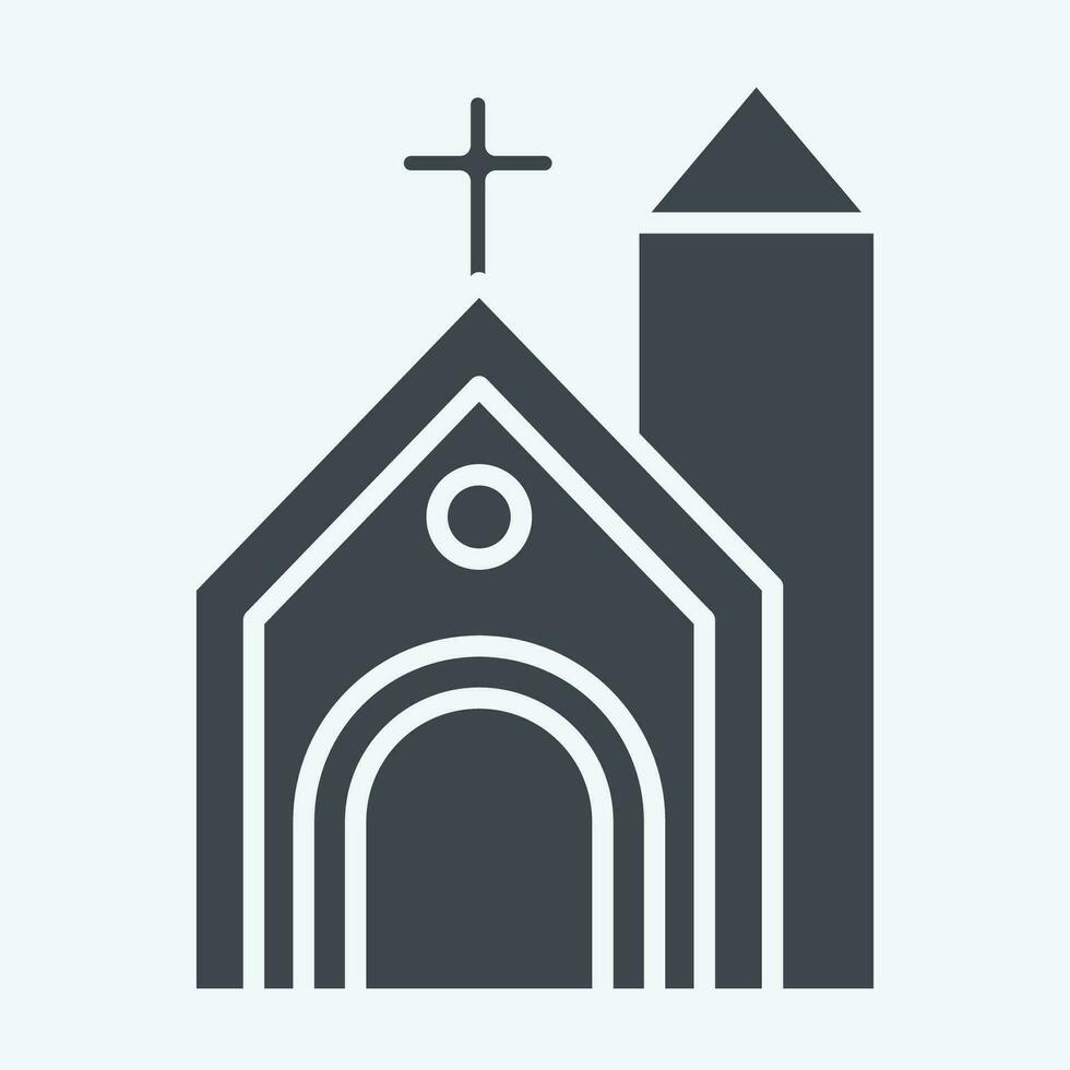 icono iglesia. relacionado a céltico símbolo. glifo estilo. sencillo diseño editable. sencillo ilustración vector