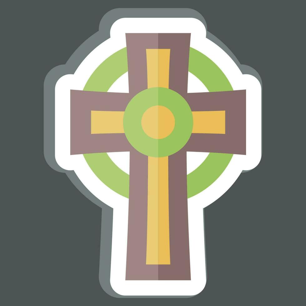 Sticker Cross. related to Celtic symbol. simple design editable. simple illustration vector