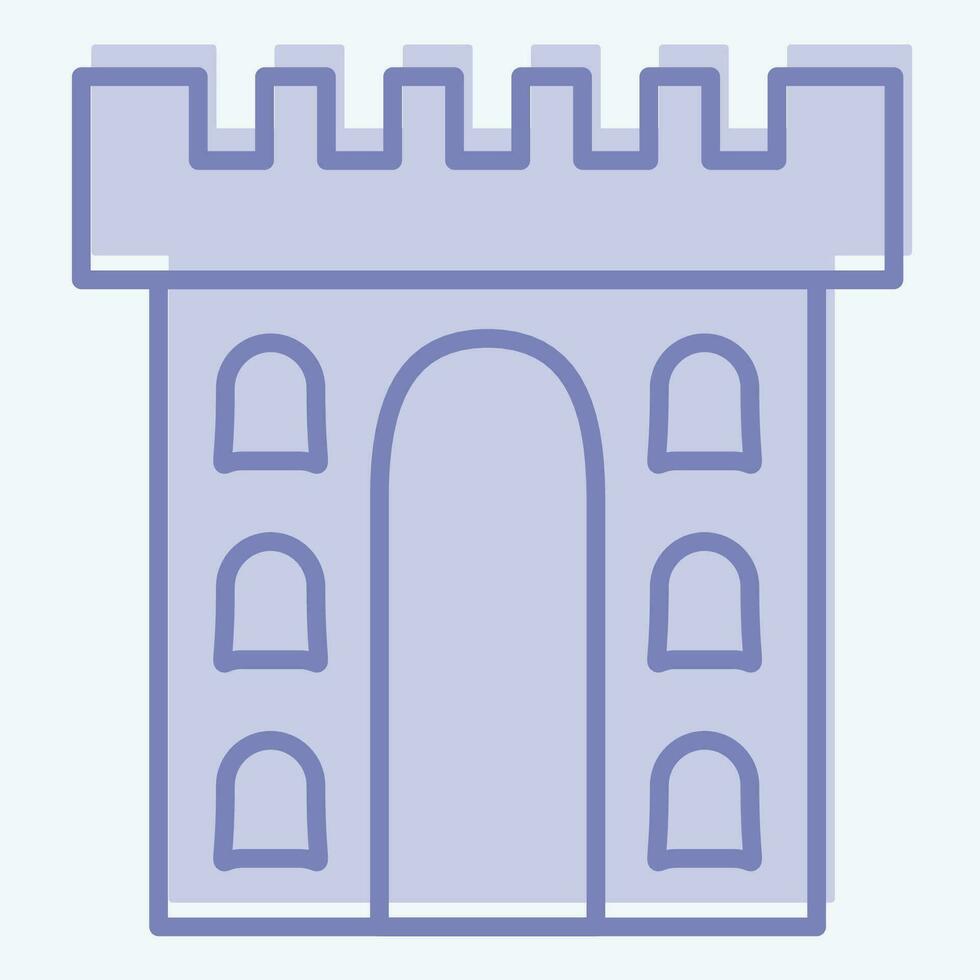 Icon Castle. related to Celtic symbol. two tone style. simple design editable. simple illustration vector