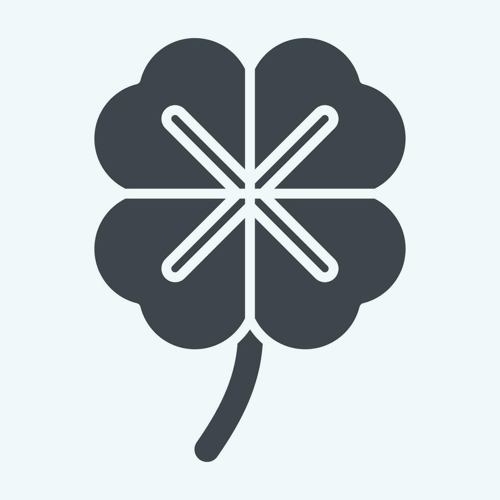 Icon Clover. related to Celtic symbol. glyph style. simple design editable. simple illustration vector