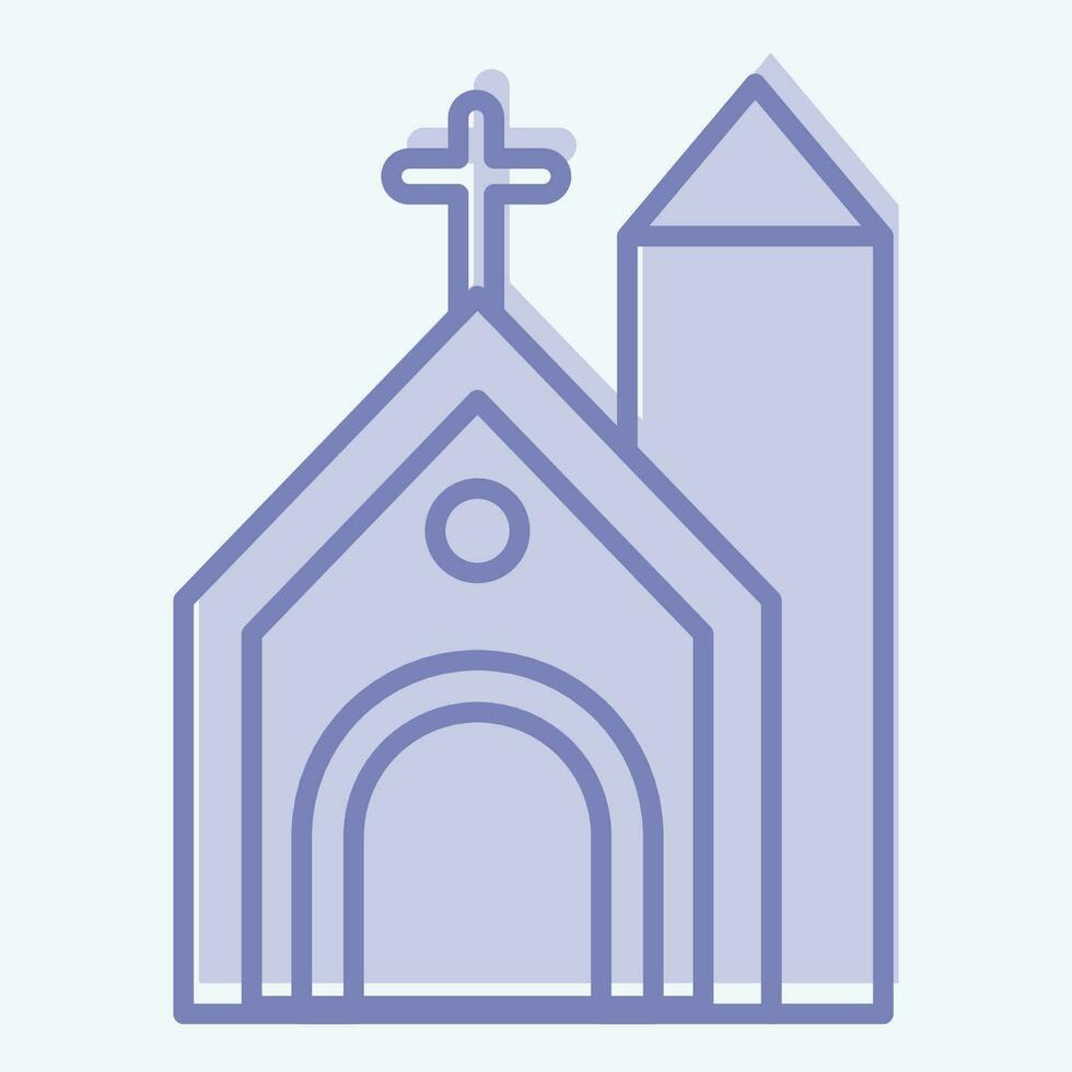 icono iglesia. relacionado a céltico símbolo. dos tono estilo. sencillo diseño editable. sencillo ilustración vector