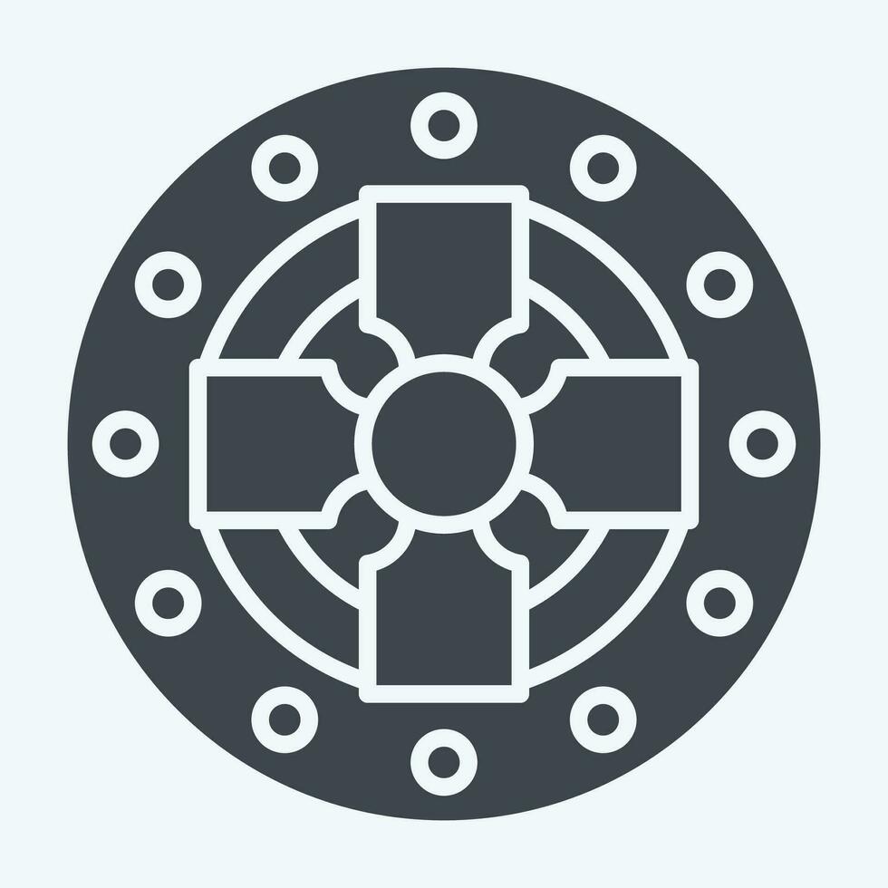 Icon Coin. related to Celtic symbol. glyph style. simple design editable. simple illustration vector