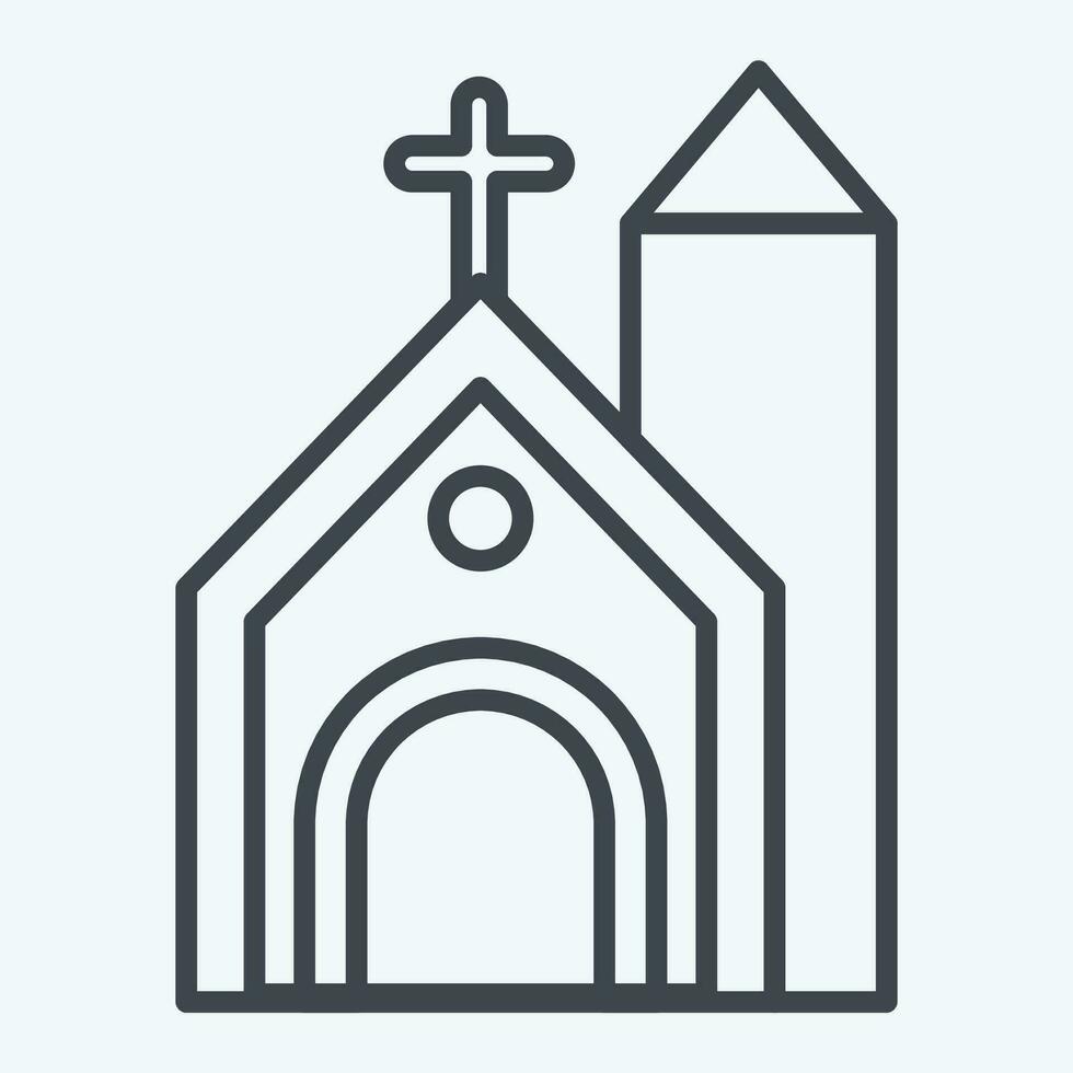 icono iglesia. relacionado a céltico símbolo. línea estilo. sencillo diseño editable. sencillo ilustración vector