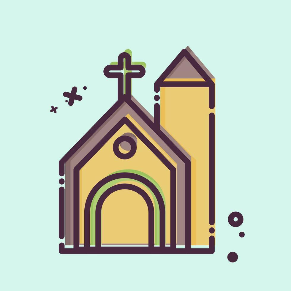 Icon Church. related to Celtic symbol. MBE style. simple design editable. simple illustration vector