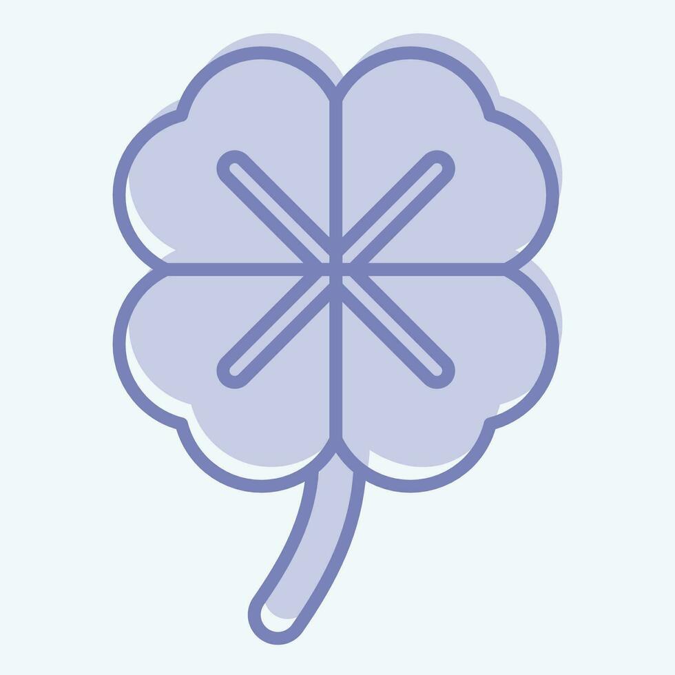 Icon Clover. related to Celtic symbol. two tone style. simple design editable. simple illustration vector