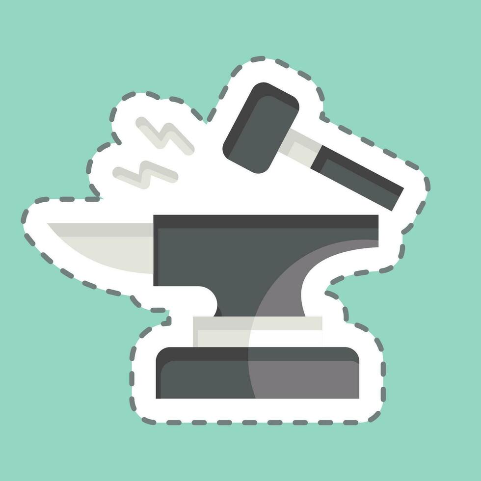 Sticker line cut Anvil. related to Celtic symbol. simple design editable. simple illustration vector