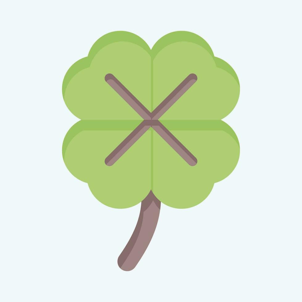 Icon Clover. related to Celtic symbol. flat style. simple design editable. simple illustration vector