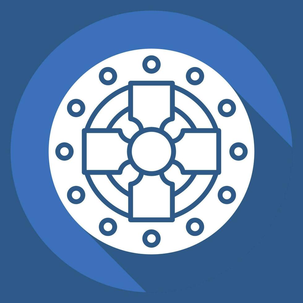 Icon Coin. related to Celtic symbol. long shadow style. simple design editable. simple illustration vector