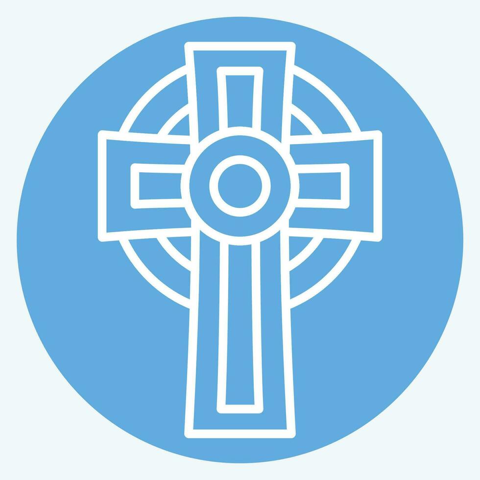 Icon Cross. related to Celtic symbol. blue eyes style. simple design editable. simple illustration vector
