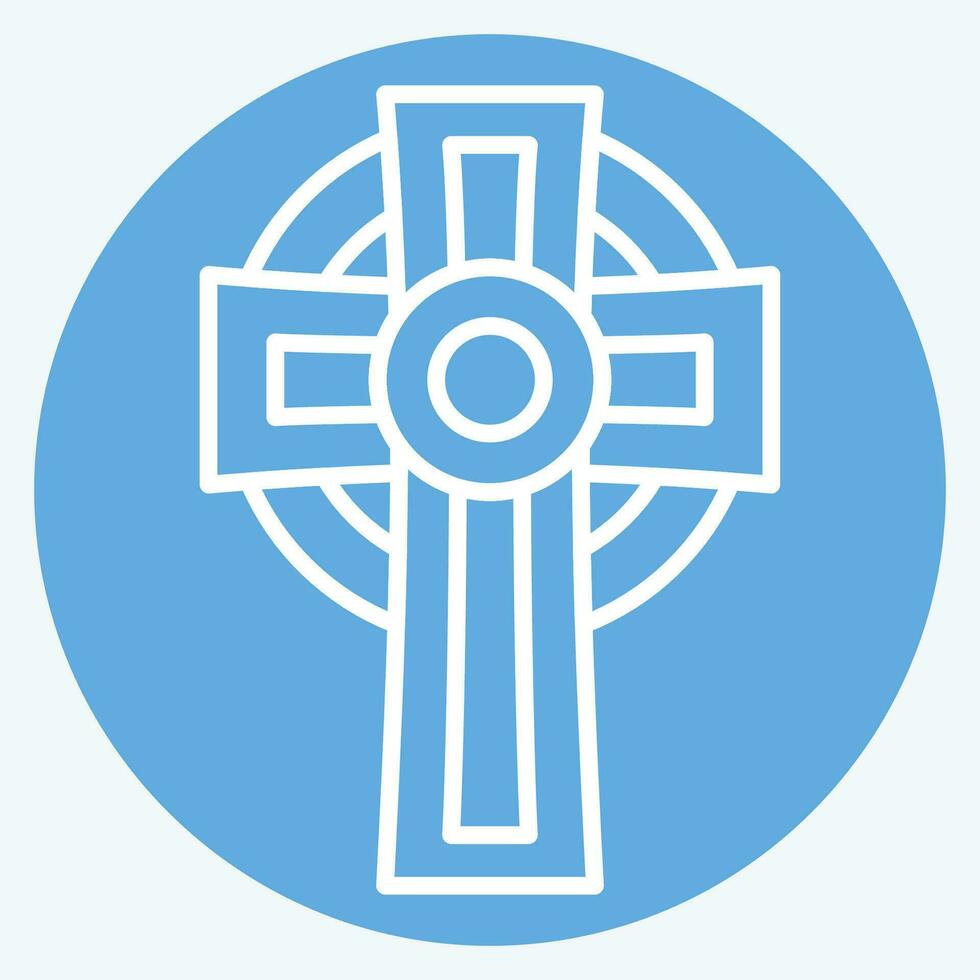 Icon Cross. related to Celtic symbol. blue eyes style. simple design editable. simple illustration vector