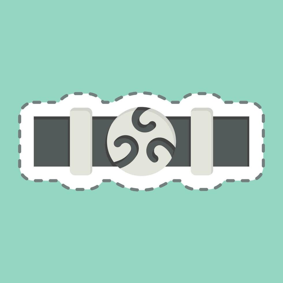 Sticker line cut Belt. related to Celtic symbol. simple design editable. simple illustration vector