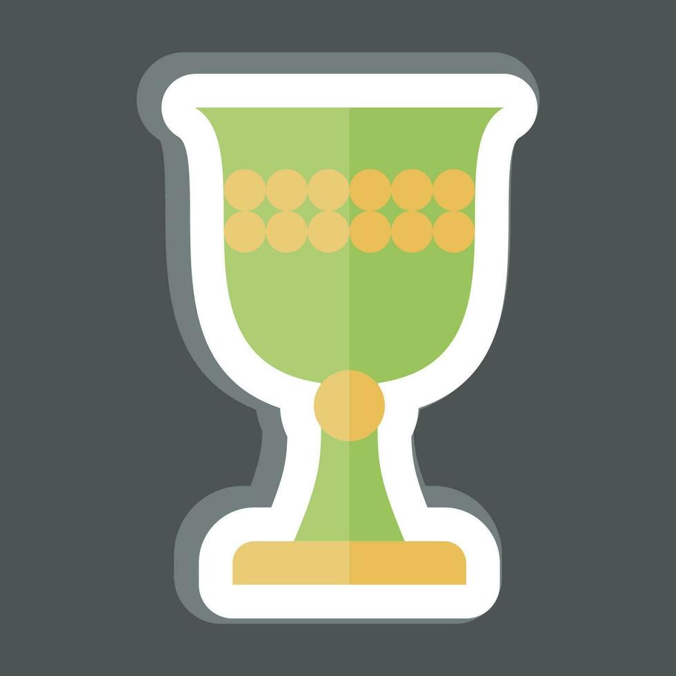 Sticker Chalice. related to Celtic symbol. simple design editable. simple illustration vector