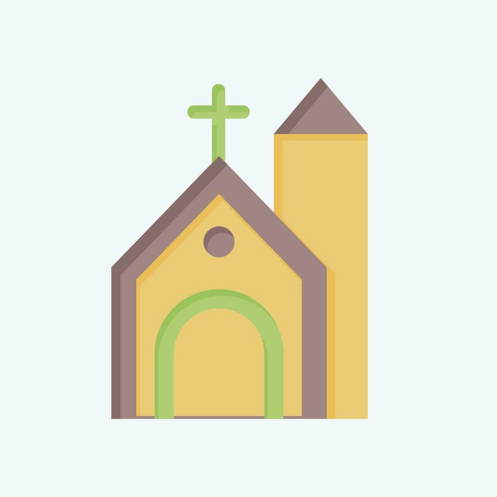 Icon Church. related to Celtic symbol. flat style. simple design editable. simple illustration vector