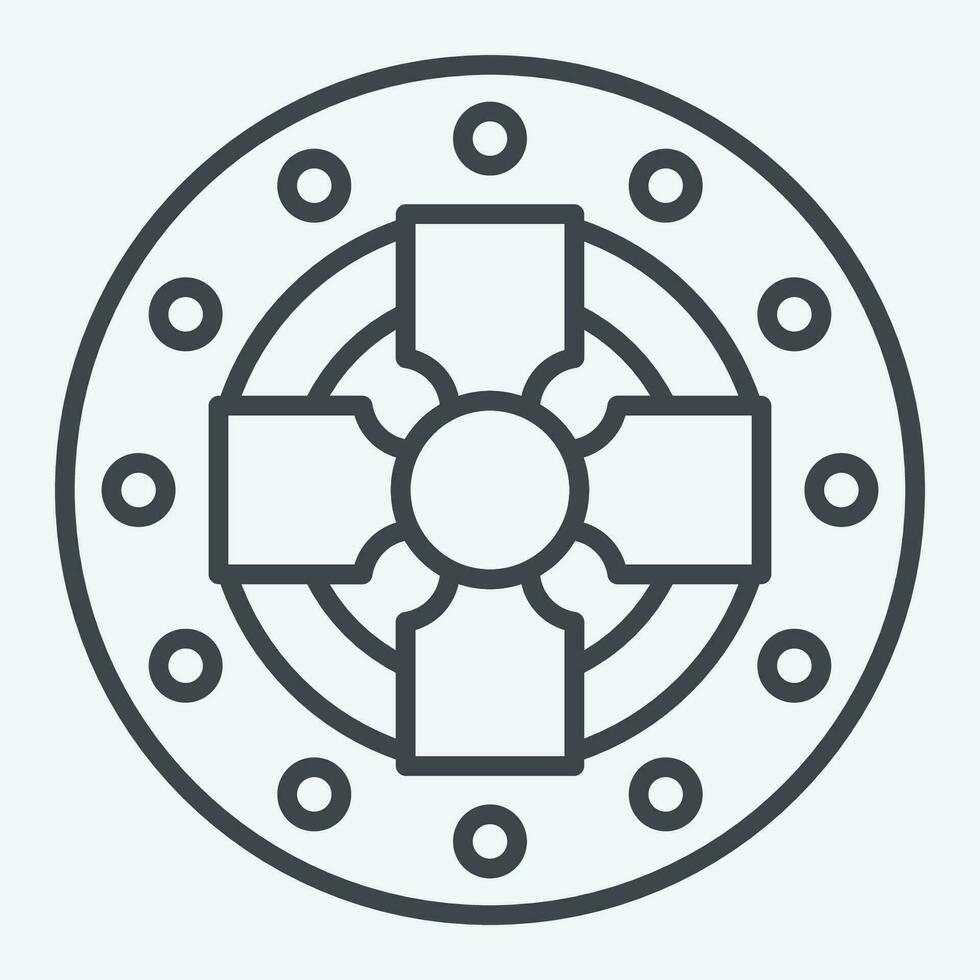 Icon Coin. related to Celtic symbol. line style. simple design editable. simple illustration vector