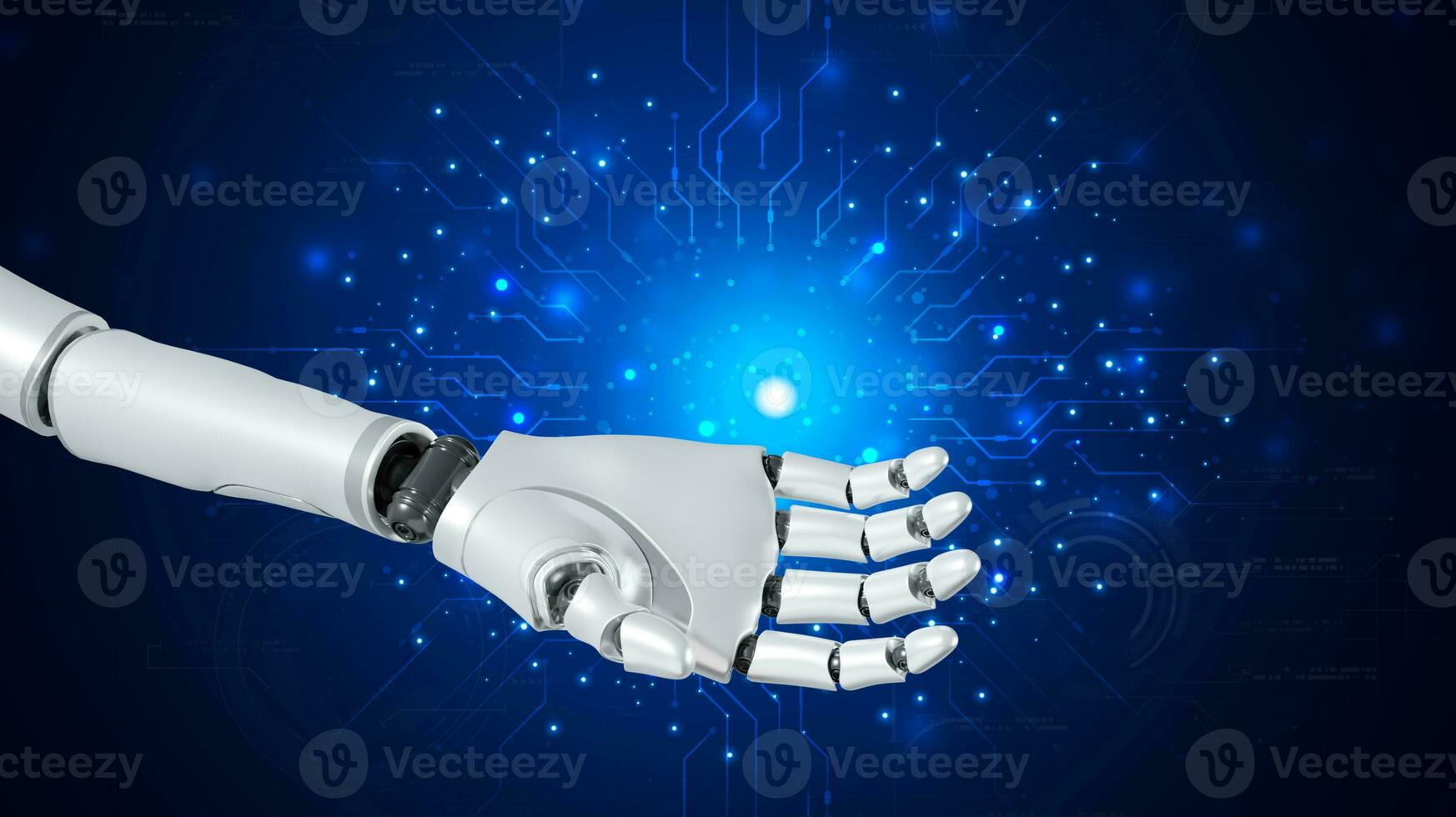 Robot are assistant  for provide access to data growth of business in online network, Robot application and global connection, AI, Artificial intelligence. photo