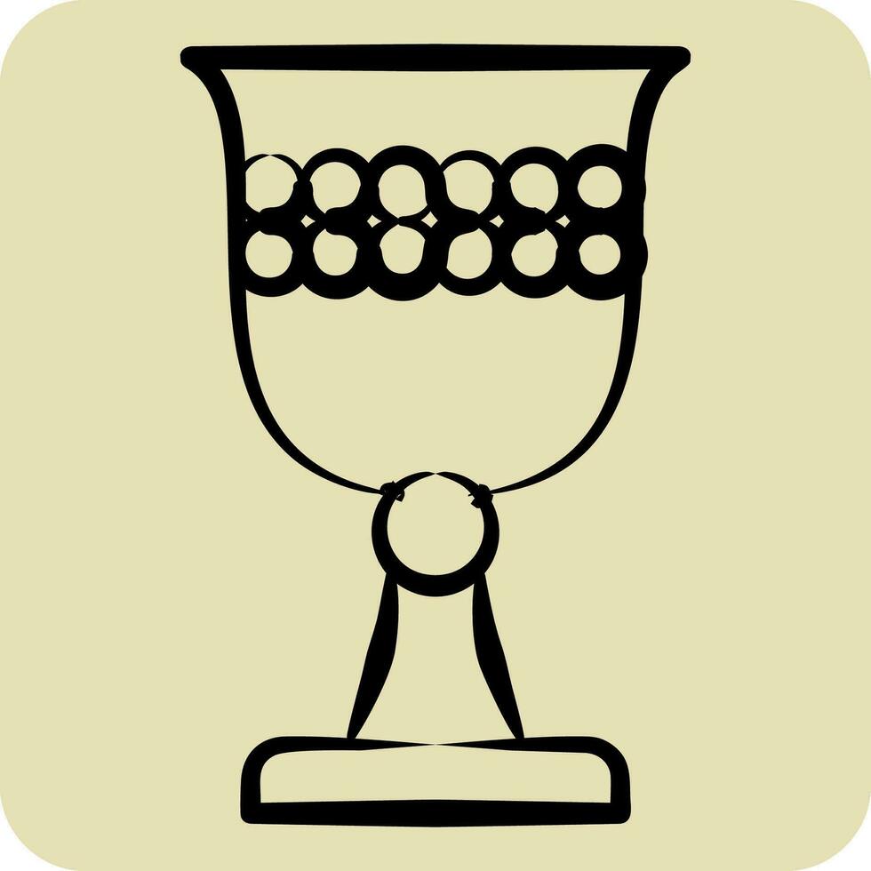 Icon Chalice. related to Celtic symbol. hand drawn style. simple design editable. simple illustration vector