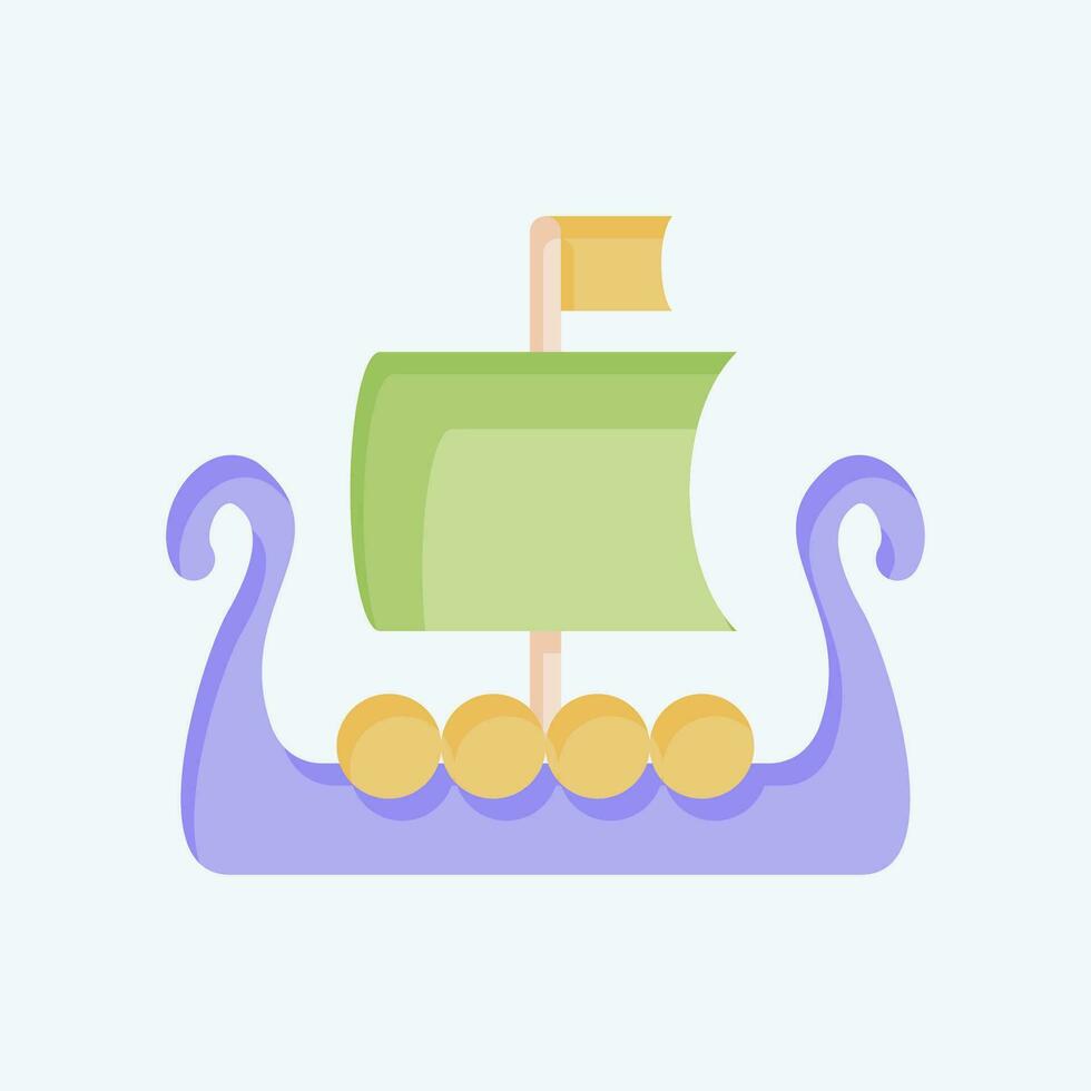 Icon Boat. related to Celtic symbol. flat style. simple design editable. simple illustration vector