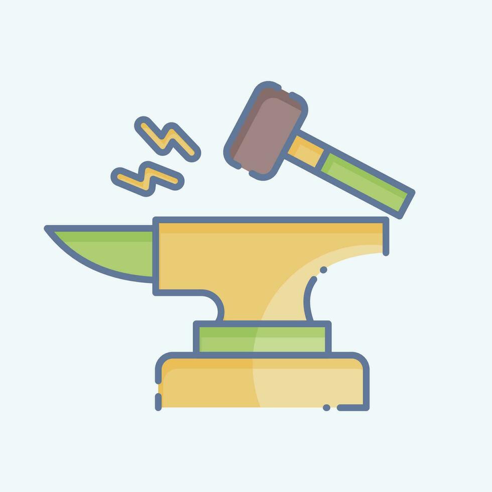 Icon Anvil. related to Celtic symbol. doodle style. simple design editable. simple illustration vector