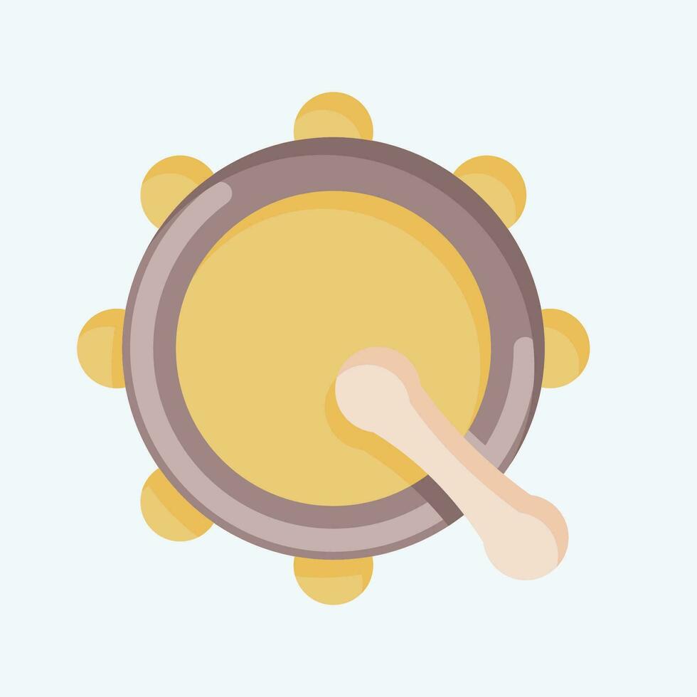 Icon Bodhran. related to Celtic symbol. flat style. simple design editable. simple illustration vector