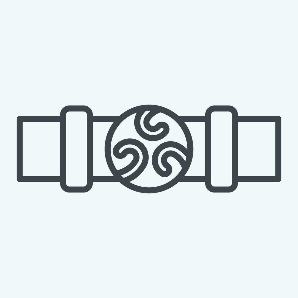 Icon Belt. related to Celtic symbol. line style. simple design editable. simple illustration vector
