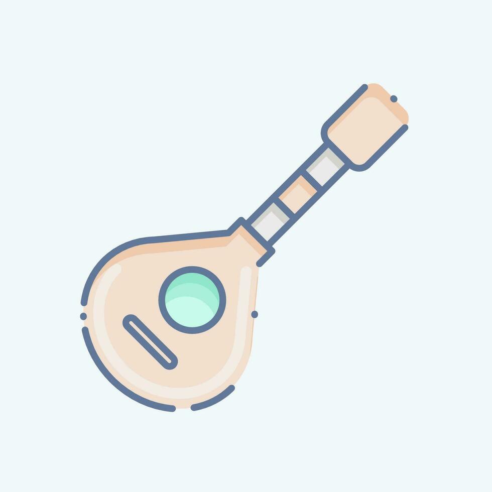 Icon Bouzouki. related to Celtic symbol. doodle style. simple design editable. simple illustration vector