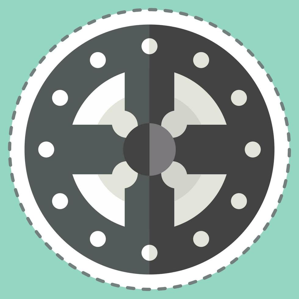 Sticker line cut Coin. related to Celtic symbol. simple design editable. simple illustration vector