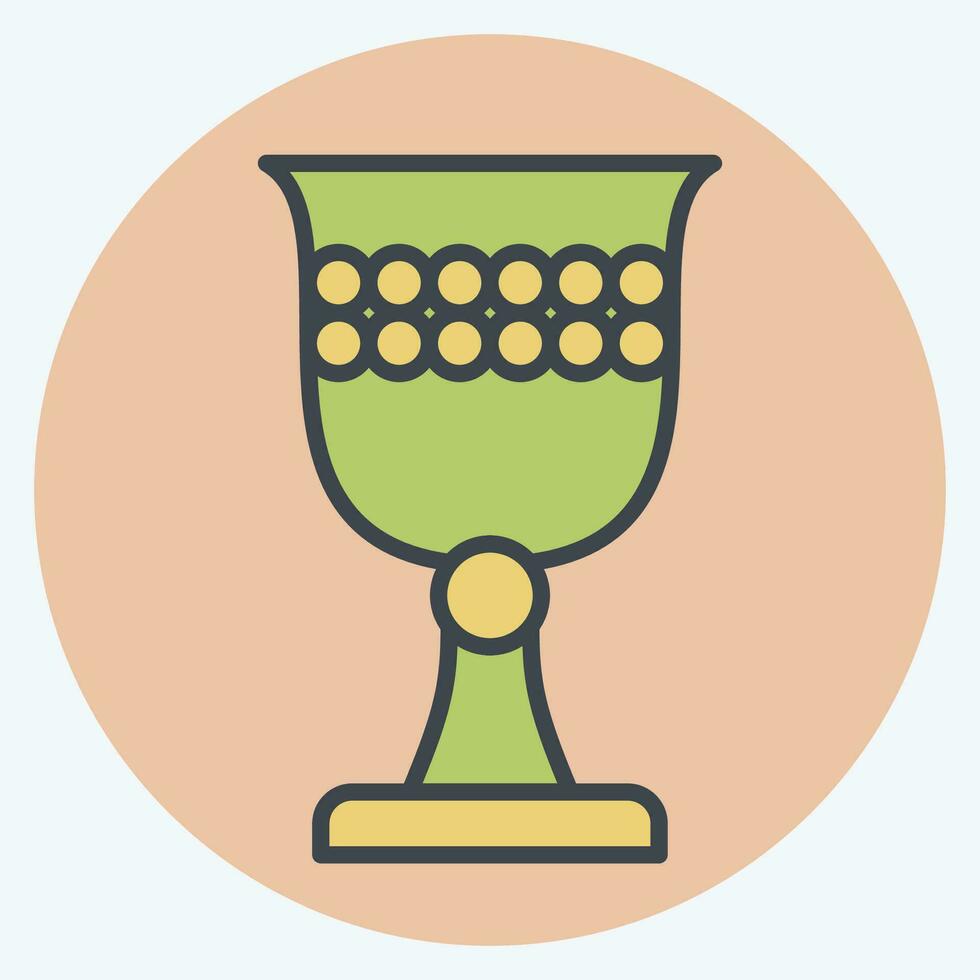 Icon Chalice. related to Celtic symbol. color mate style. simple design editable. simple illustration vector
